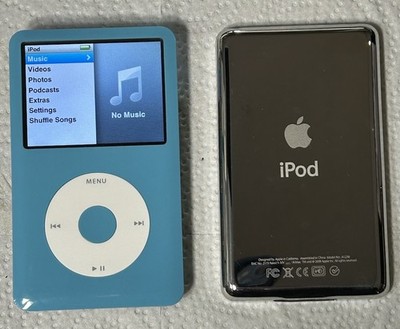 Apple iPod classic 7th Generation 256gb Baby Blue Black Back Mega