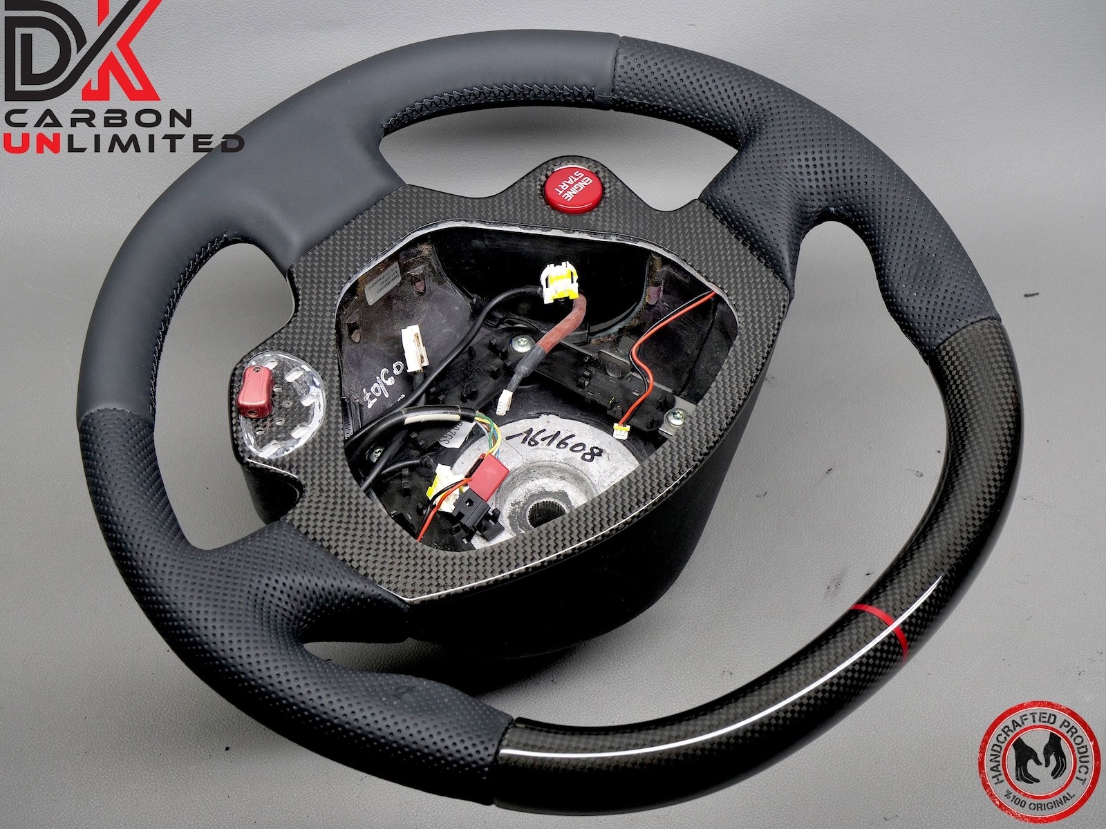 Ferrari F430 Red Ring Perforated Napa OEM Factory Style Carbon Steering Wheel