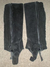 Ariat All Around II English Horse Riding Half Chaps Size LT Leather Black Suede