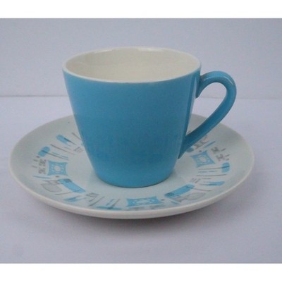 VTG Atomic BLUE HEAVEN by Royal China Retro Tea / Coffee Cup & Saucer