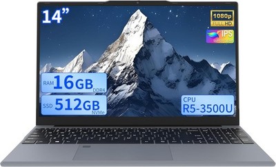 14'' FHD IPS Laptop Computer   Ryzen 5 3500U Quad-Core, 16GB RAM+460GB SSD, Windo