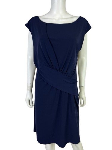 LOFT Womens Dress Sheath Stretch Slimming Ruched Navy Stretch Size 16 NWT $80 - 第 1/12 張圖片