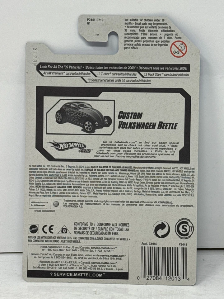 Hot Wheels Heat Fleet Custom Volkswagen Beetle 1:64 Diecast ERROR - Image 3 of 4