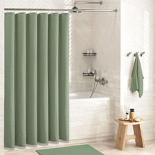 Dynamene Sage Green Shower Curtain - Waffle Textured Heavy Duty Thick Fabric ...