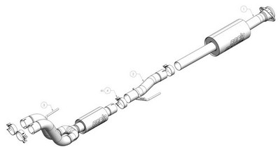 Borla 60732 ATAK   Series Cat Back System EXHAUST SYSTEM
