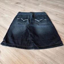 Vintage Route 66 Baggy Denim Jean Shorts Mens 36" Dark Wash Grunge Skater Y2K