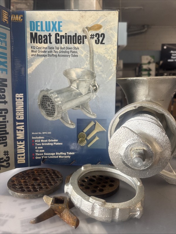 Cast Iron Deluxe DAC 32# Meat Grinder Hand Crank  With Accessories ,Tubes