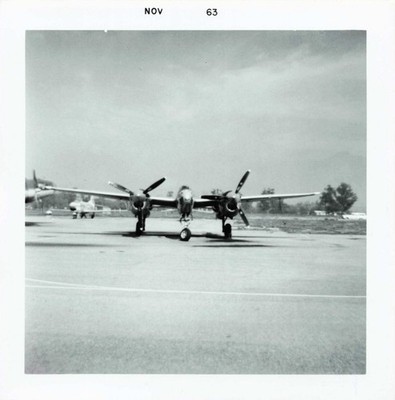 VTG Photo Airplane Skinny Passenger Compartment 2-Engine Propeller Airfield