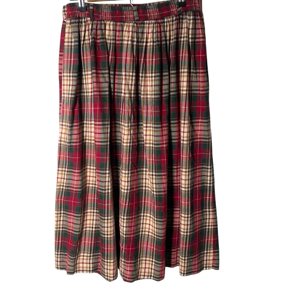 Falda Talbots Talla 14P Falda Envolvente Tartán De Colección Abotonada Cottagecore Campesina Foto 2 de 4