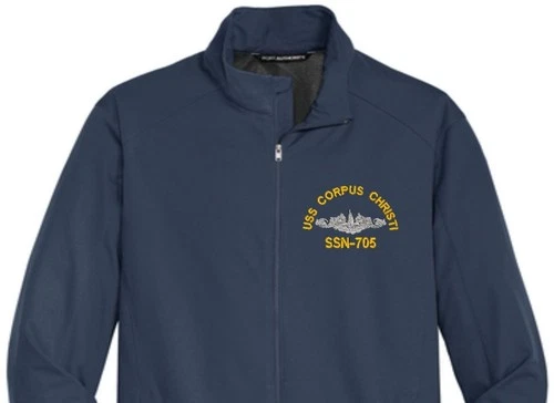 USS CORPUS CHRISTI SSN-705 Soft Shell Jacket.  New.  U.S. Navy. DOLPHINS - product listing photo