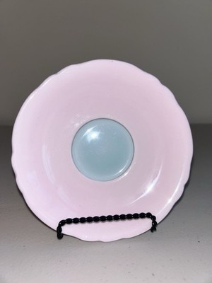 Paragon England Bone China Tea Saucer Pink Blue Vintage Scalloped Edge Royal HTF