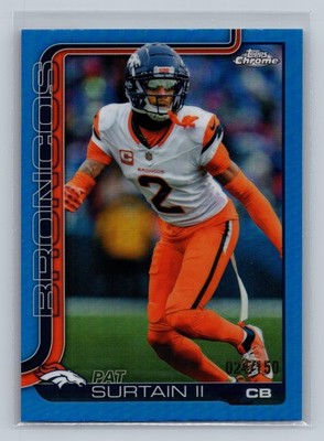 2025 Topps Chrome #93 Patrick Surtain II blue refractor /150