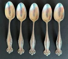 TOWLE CANTERBURY STERLING SILVER LOT OF 5 TEASPOONS ~ 1893 ~ 5 5/8" ~ 105 GRAMS