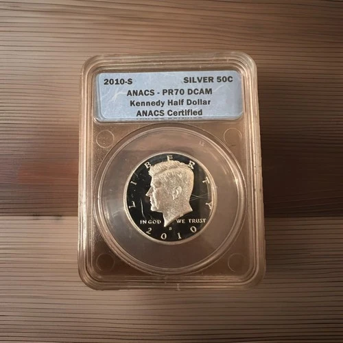 2010-S Kennedy Half Dollar – Silver Proof PR70 DCAM – ANACS Perfect Coin
