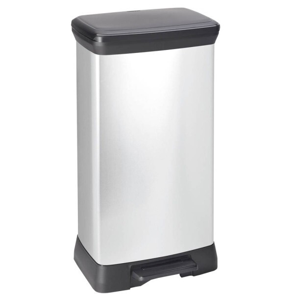 Curver Tretabfalleimer Decobin Slim Bin 50 Liter silbermetallic 240643 - B-Ware