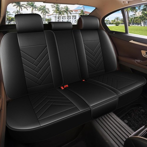 Full Set Car Seat Cover For Nissan Leaf 2011-2025 Faux Leather (5 Seats,Black) - Picture 6 of 9