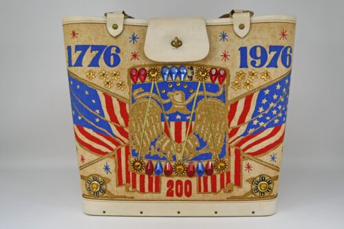 Enid Collins of Texas Vintage Purse Bag 1776-1976 Bicentennial Patriotic AS IS