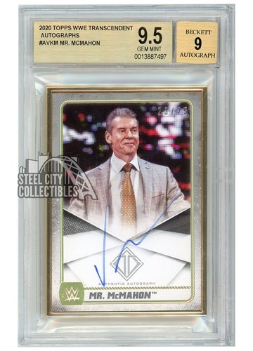 Mr. Vince McMahon 2020 Transcendent WWE Auto Card #A-VKM 23/25 BGS 9.5 AUTO 9