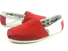 Lot of 10: TOMS MEN'S CAMPUS CLASSICS SHOES UNIVERSITY OF ALABAMA RED/WHITE SZ 9