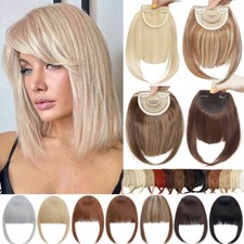 Thick Fringe French Bangs Clip in Hair Extension Fake Hairpiece Natural As Human