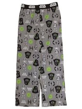 Star Wars Boys Gray Darth Vader Pajama Bottoms Battleship Lounge Sleep Pants L