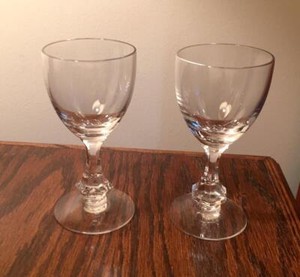 HEISEY PAIR #6003 TEMPO 4 OUNCE CLARET WINES MARKED H