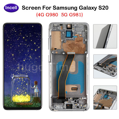 For Samsung Galaxy S20 5G G981 LCD Display Screen Replacement With Gray Frame