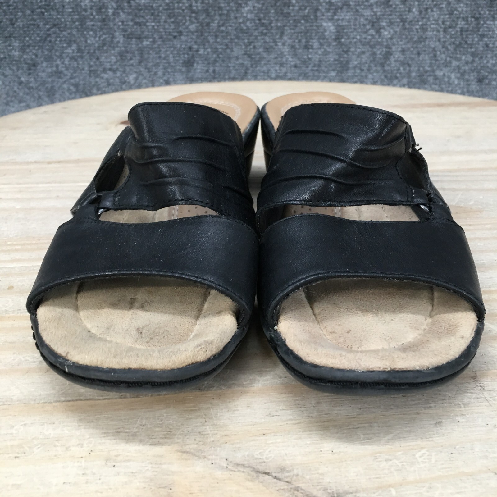 Earth Spirit Sandals Womens 6.5 Open Slide Heels 2556859 Black