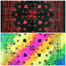 Multi-Coloured 100% Cotton Skull Bandanna Scarf for Bikers & Cowboys