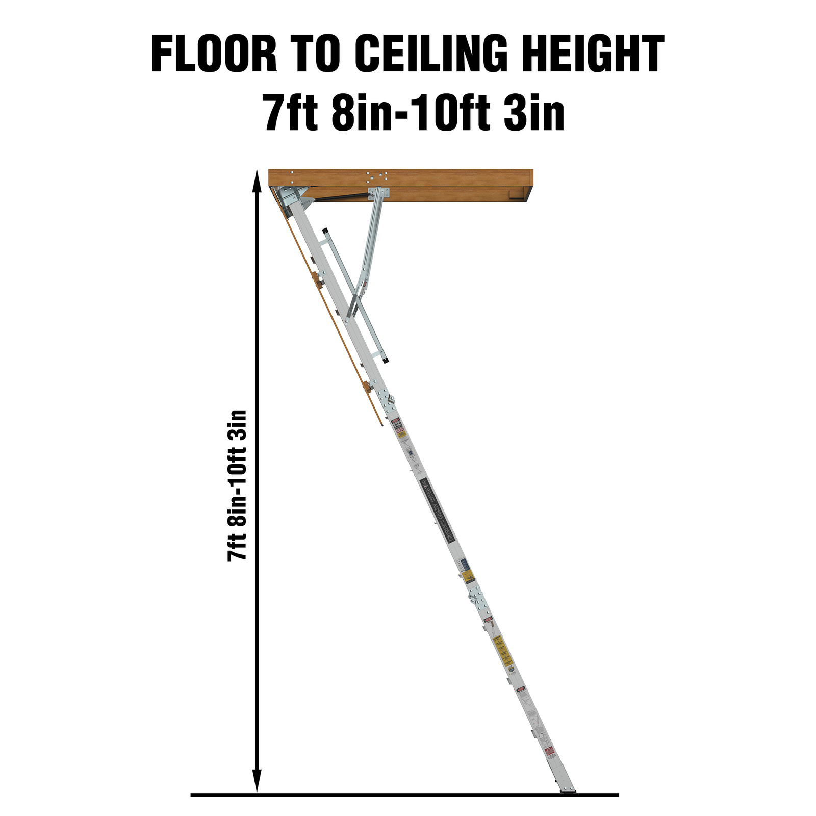 Aluminum Attic Ladder 375pound Capacity 7'8"10'3" Ceiling Heights Attic Ladder eBay