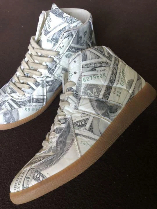 Maison Margiela Dollar Pattern High Tops Sneakers Men EU 40 German From  Japan