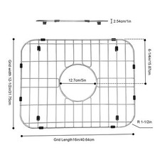 Kitchen Bottom Sink Protector Grid Wire Grid 304 Stainless Steel 16" x 12-1/2"
