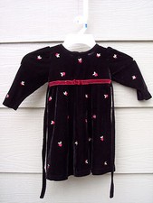 Blueberi Boulevard Infant Girl Sz 24M Picture Holiday Dress Black Velvet Floral