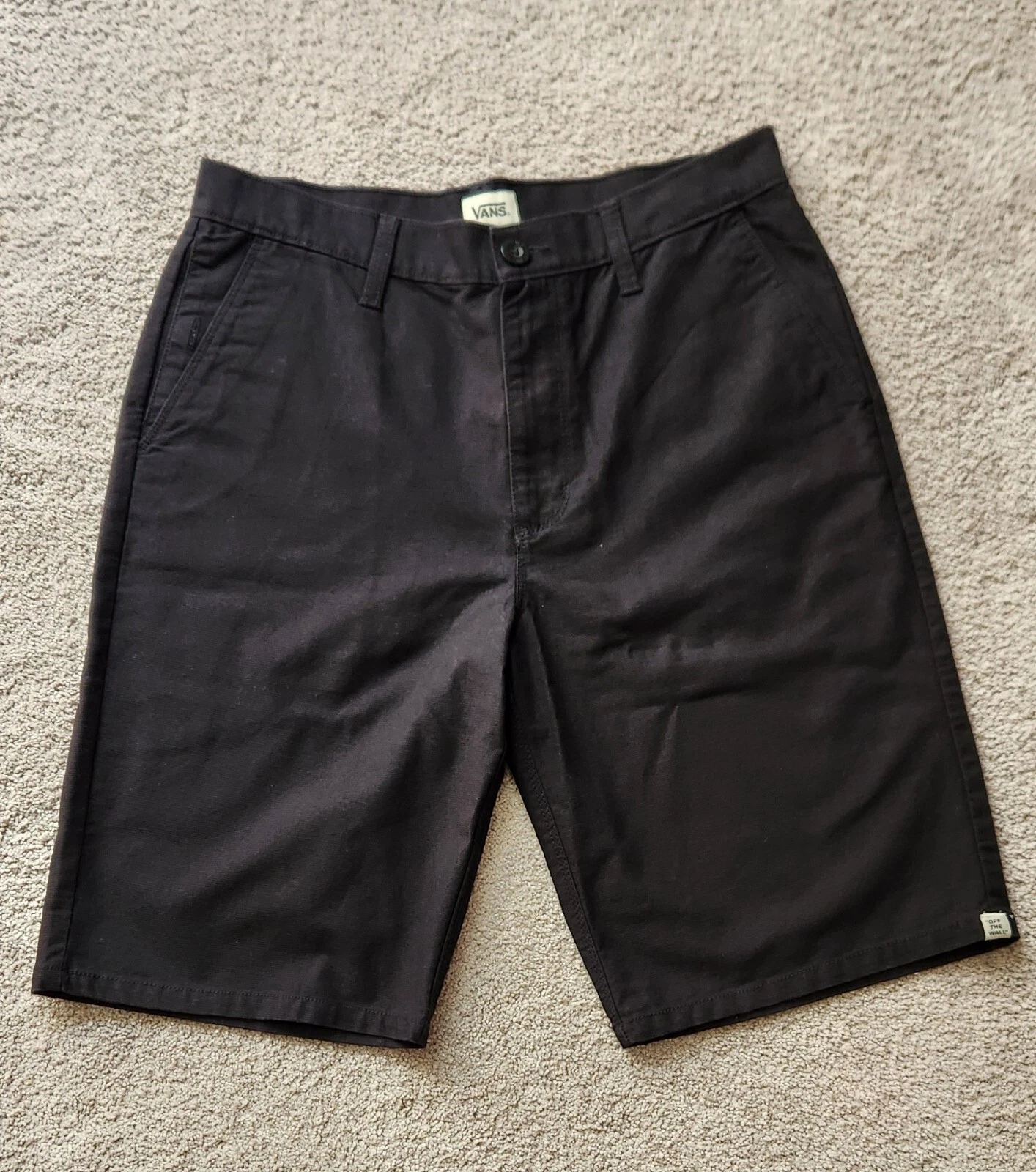 Pantaloncini chino Vans Off The Wall uomo taglia 30 neri flat front regular fit casual