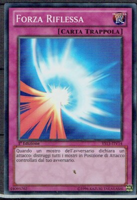 CARTA YU-GI-HO YS13 FORZA RIFLESSA ITV14 SUPER RARA 1°EDIZIONE 