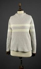 Barbour International Grey Mock Neck Wool Knit Jumper Sweater Size USA 8 UK 12