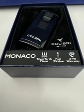 Colibri Monaco Triple Jet Flame Cigar Lighter - Metallic Black - New