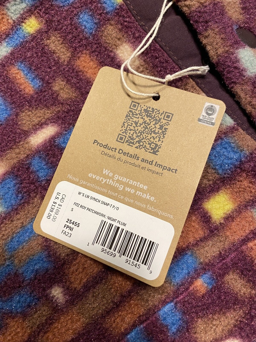 New Patagonia Fitz Roy Patchwork Synchilla Snap-T Fleece Pullover