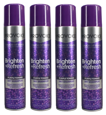 4x PROVOKE Touch Of Silver DRY SHAMPOO 200ml