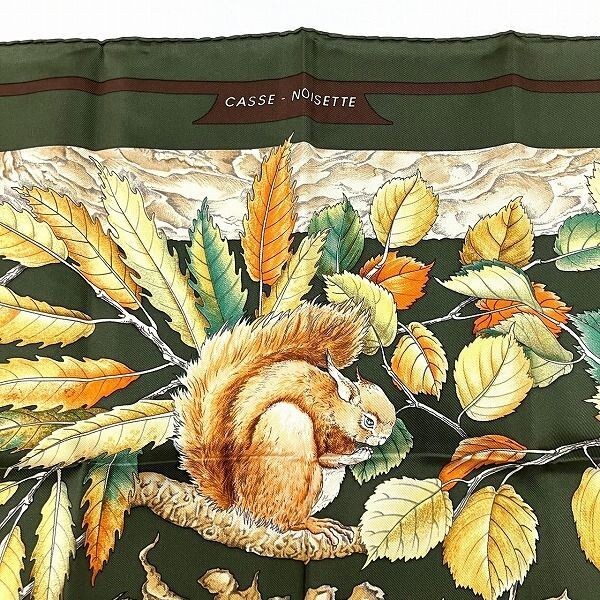 HERMES エルメス　　くるみ割り CASSE NOISETTE Hermes Carre90 Casse Noisette Nutcracker Scarf Silk Green