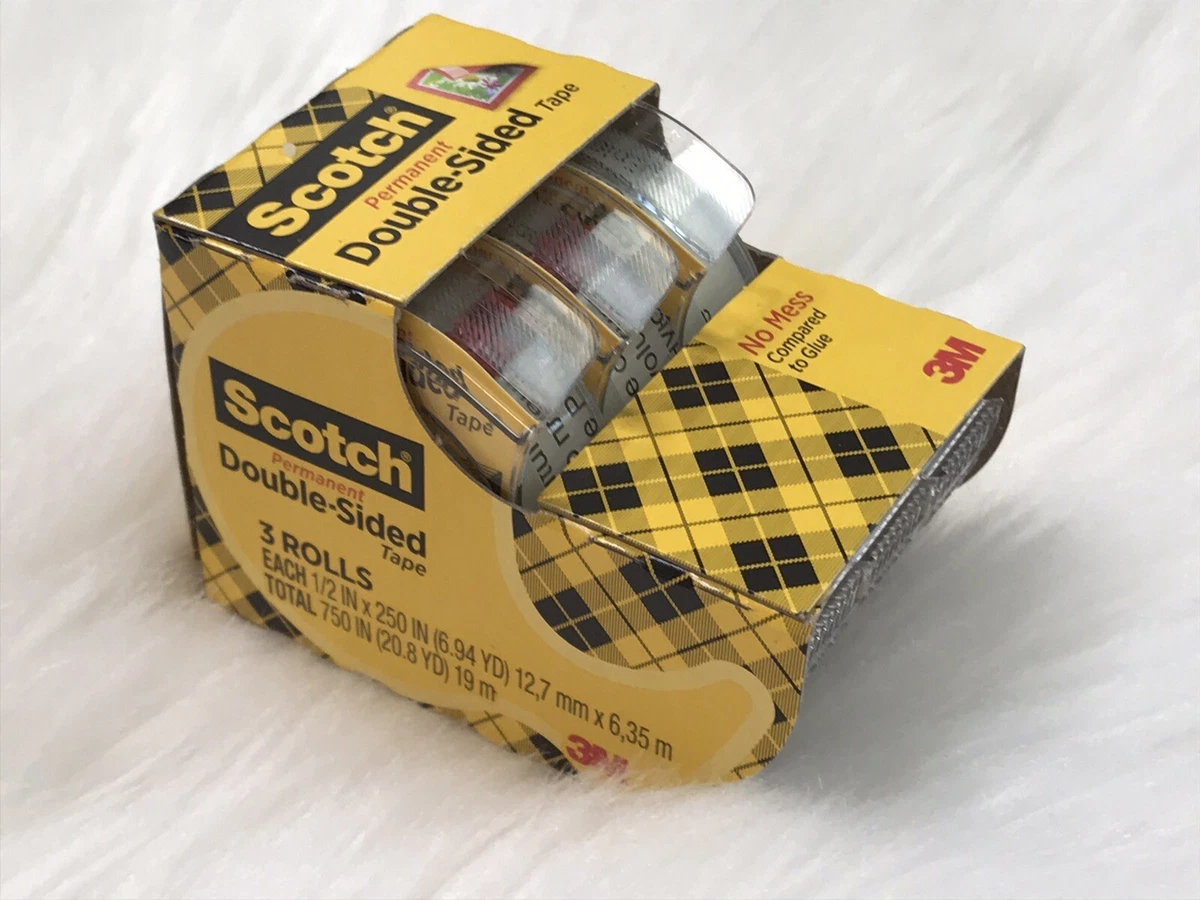 Scotch Permanent Double Sided Tape 3 Pkg