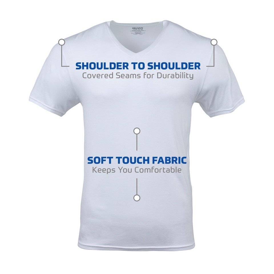 Gildan Men's VNeck TShirts, Multipack, Style G1103, White (6Pack), X