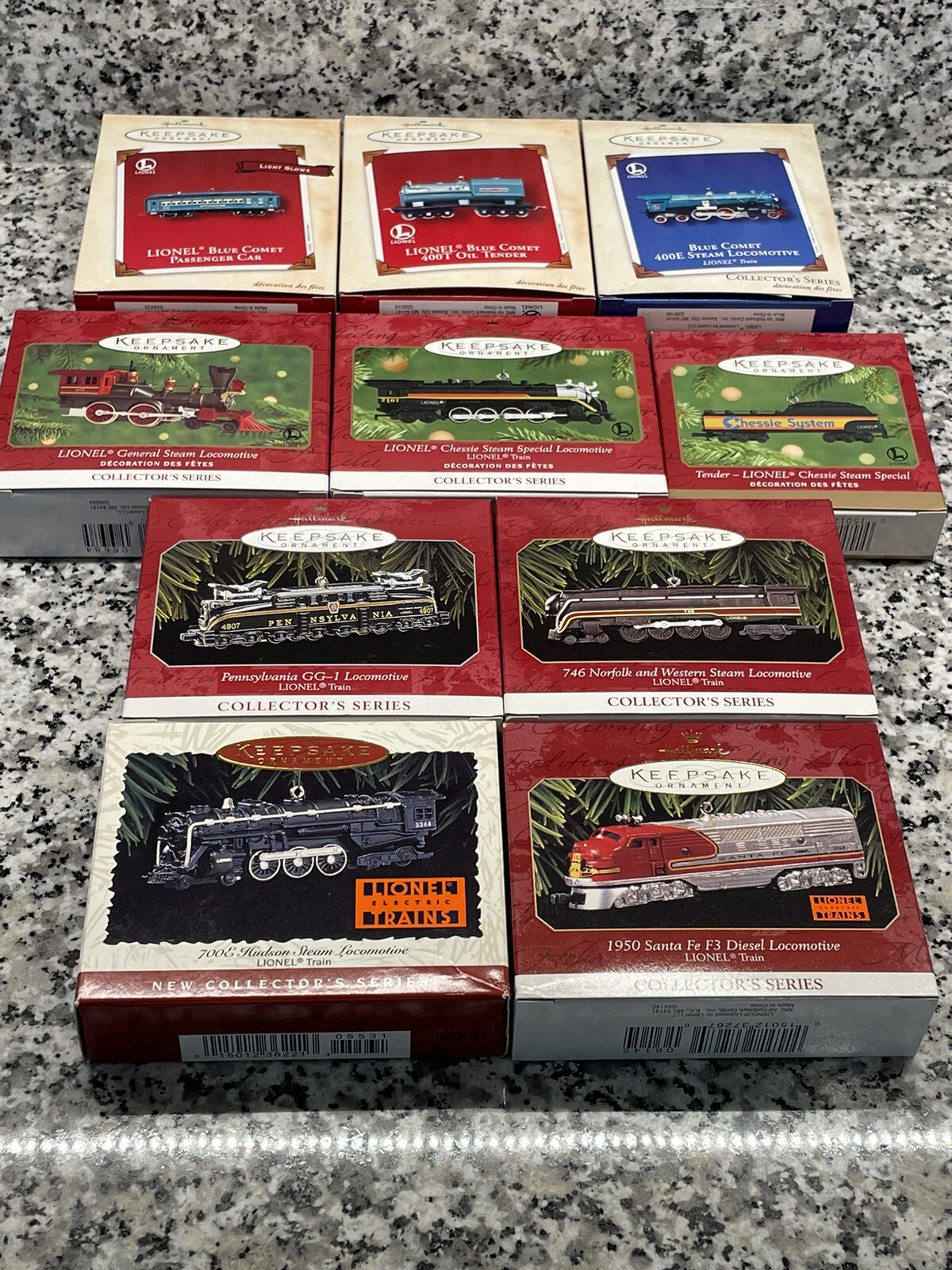 Hallmark Keepsake Ornaments "LIONEL TRAINS", COMPLETE SERIES (Set Of