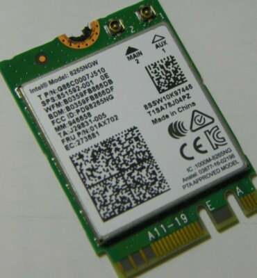 New Intel Dual Band Wireless-AC 8265NGW BT NGFF OEM P/N 851592-001 / 01AX702  