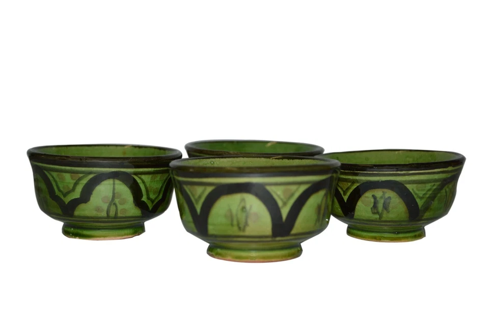 Moroccan Handmade Dipping Sauce Bowl Set of 4 X-Small Serving Pinch Spice Butter - Image 2 of 4