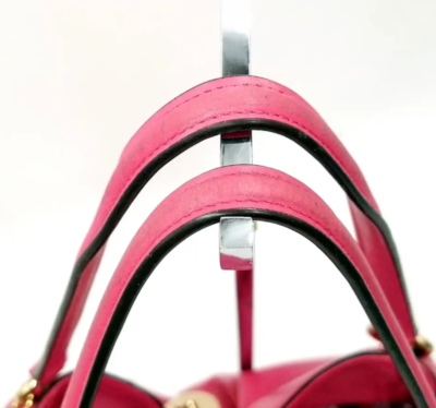Coach Carly Hot Pink Leather Shoulder Bag w/Large Turnlock Detail