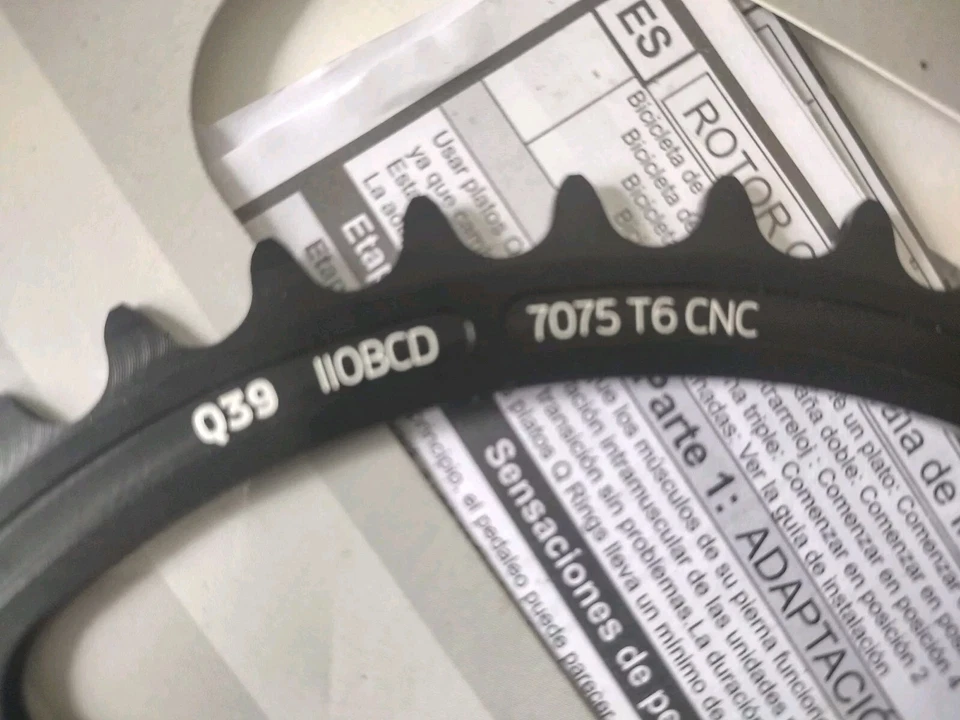 ROTOR Q RING BCD 110 X 4 39T (to 53T) INNER CHAIN RING BLACK C01-038-22010A-0 - Image 3 of 4