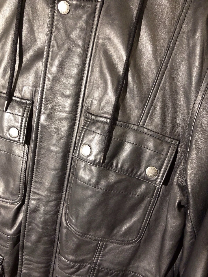 Men’s Pretty Green Black Leather Jacket Superb Condition Medium  - Image 3 of 4