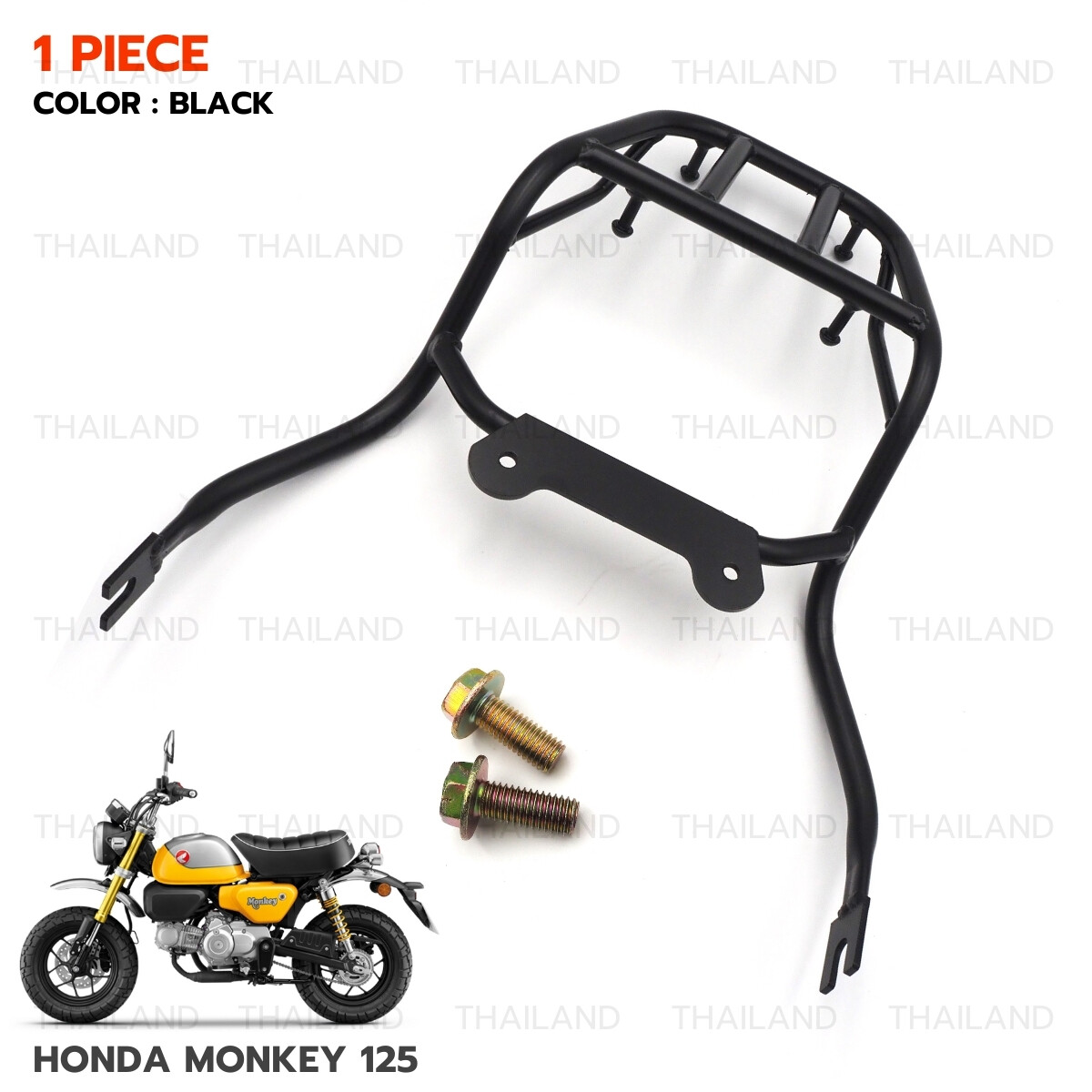 Fits Honda Monkey 125 Z125 2018 - 22 Rear Rack Luggage Carry Matte Black