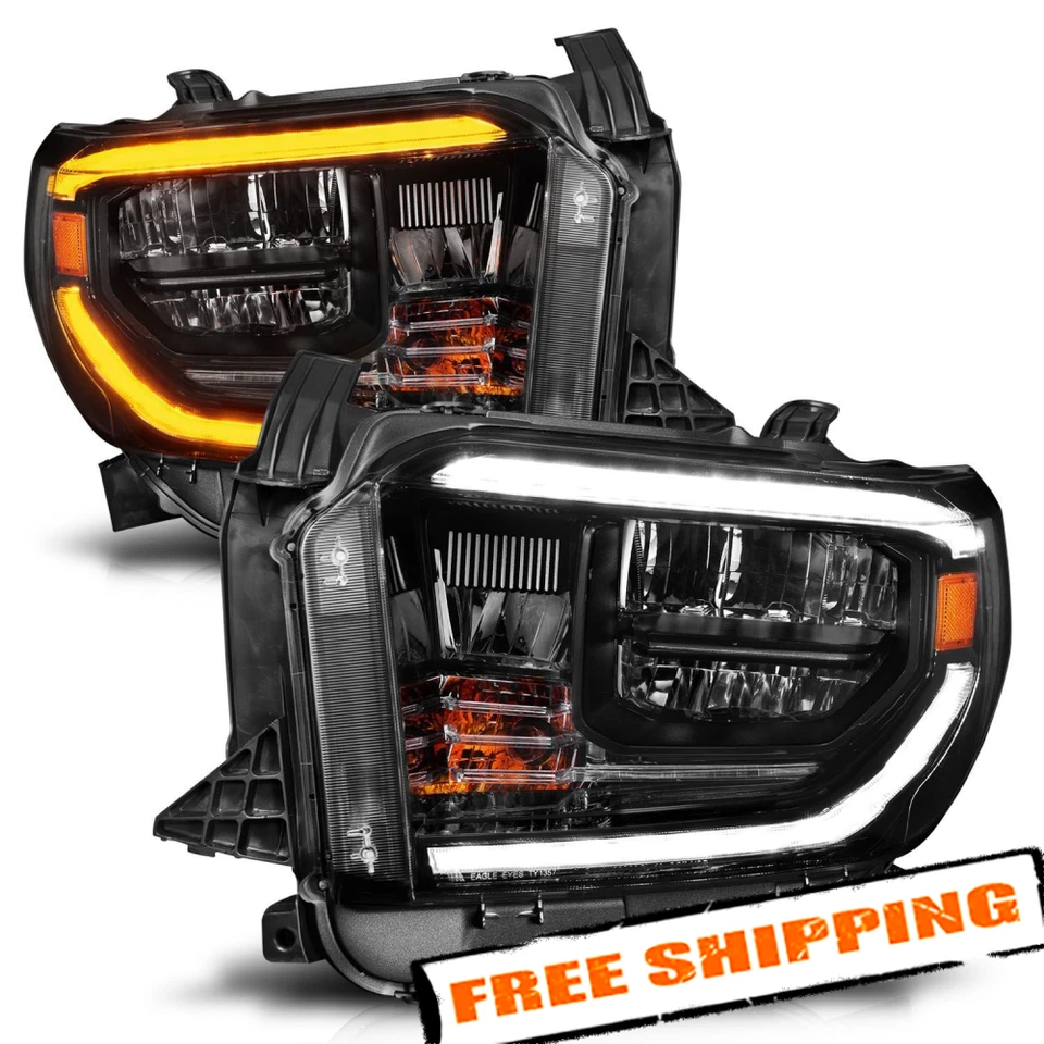 Anzo Black LED Headlights with Switchback DRL for 2014-2017 Toyota Tundra Foto 2 de 4